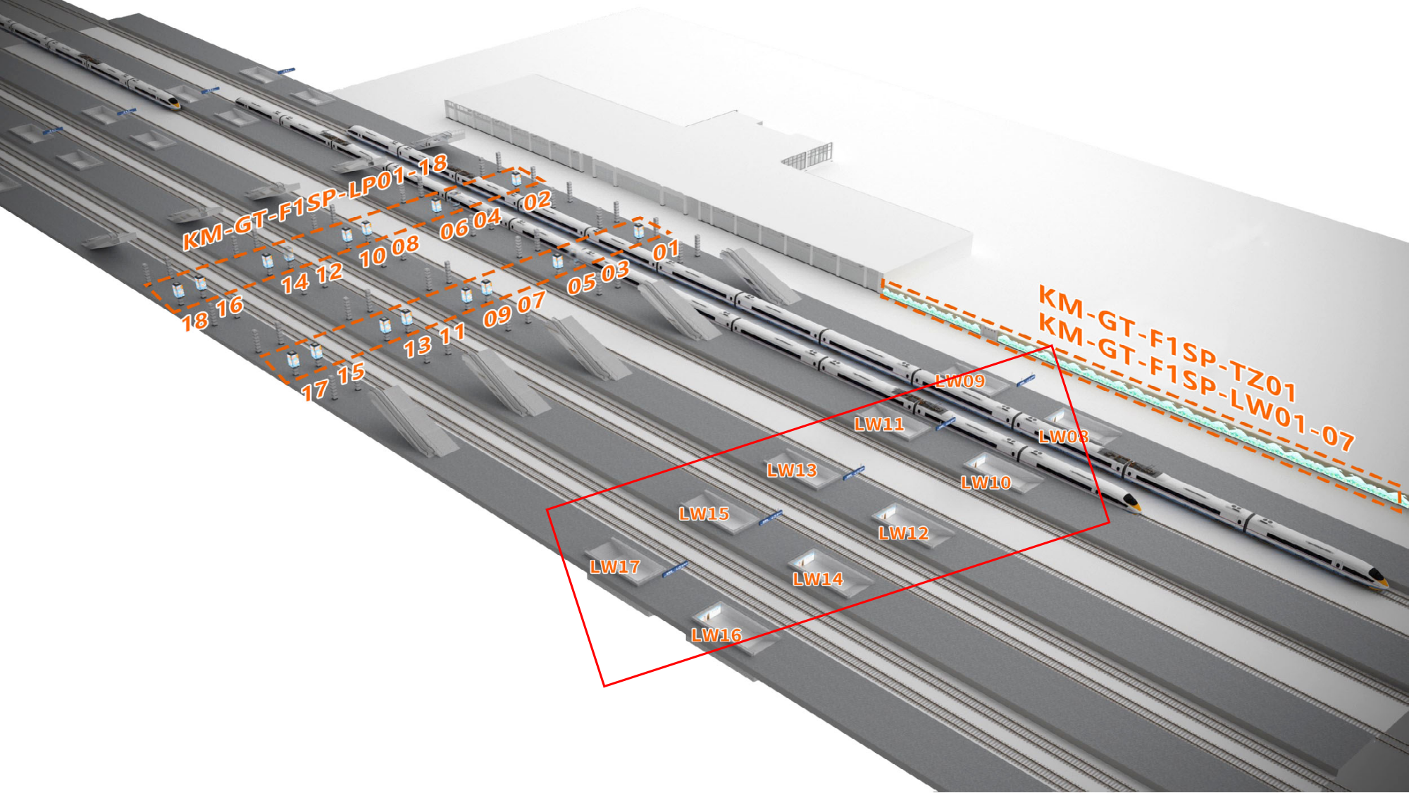 昆明站广告-站台梯媒灯箱套装位置图
