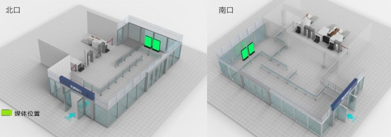 昆山南站广告-进站安检口LED刷屏套装点位图