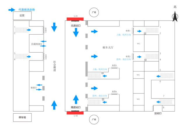 Kunshan South Station Advertising-South North Square entrance hall LED screen setBitmap