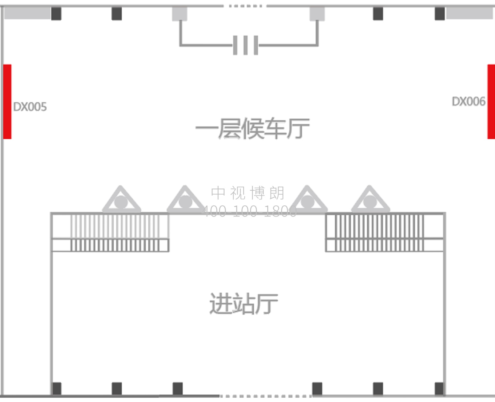 莱阳站广告-候车厅墙面灯箱点位图