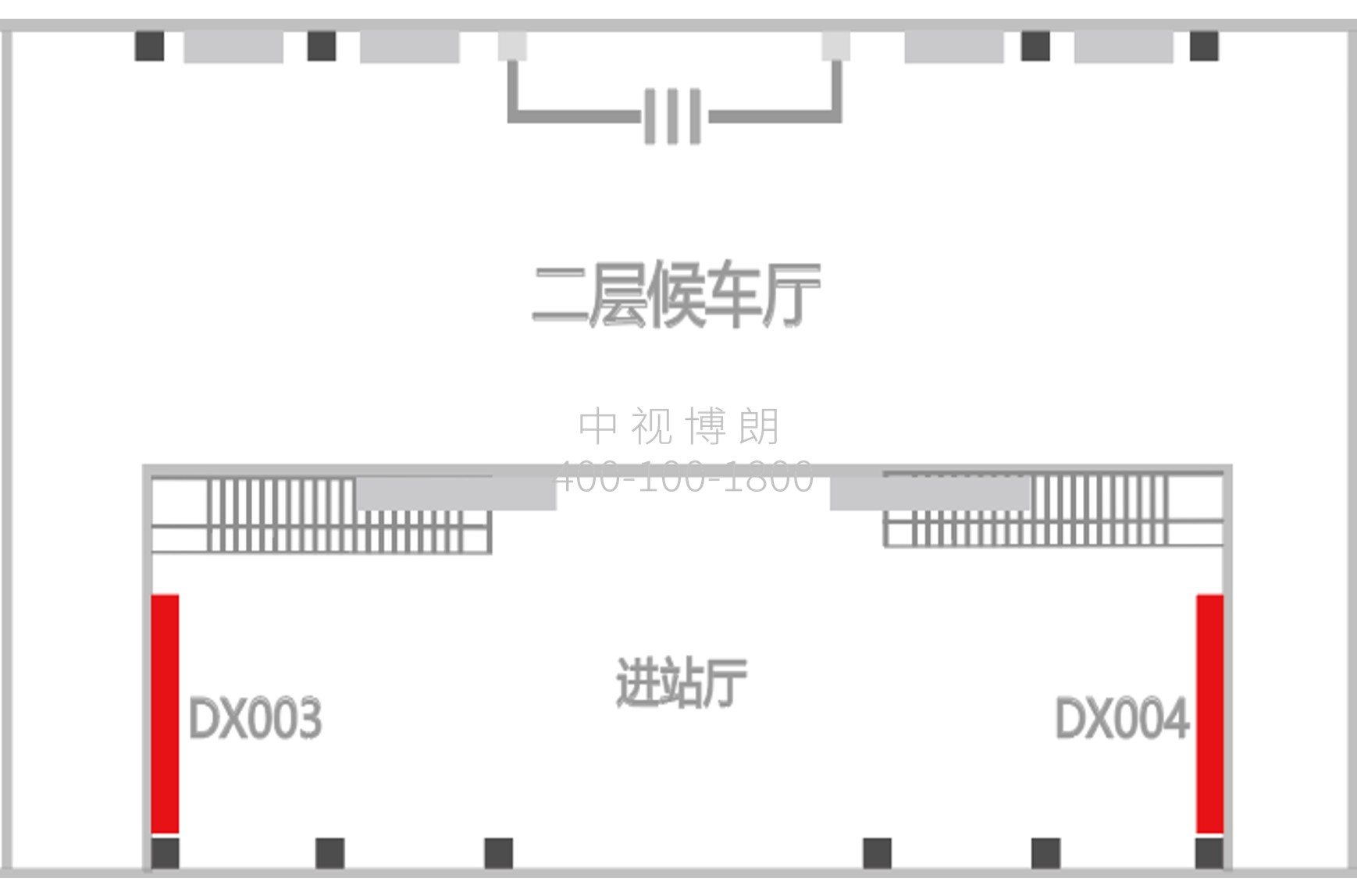 莱阳站广告-进站厅横梁灯箱点位图