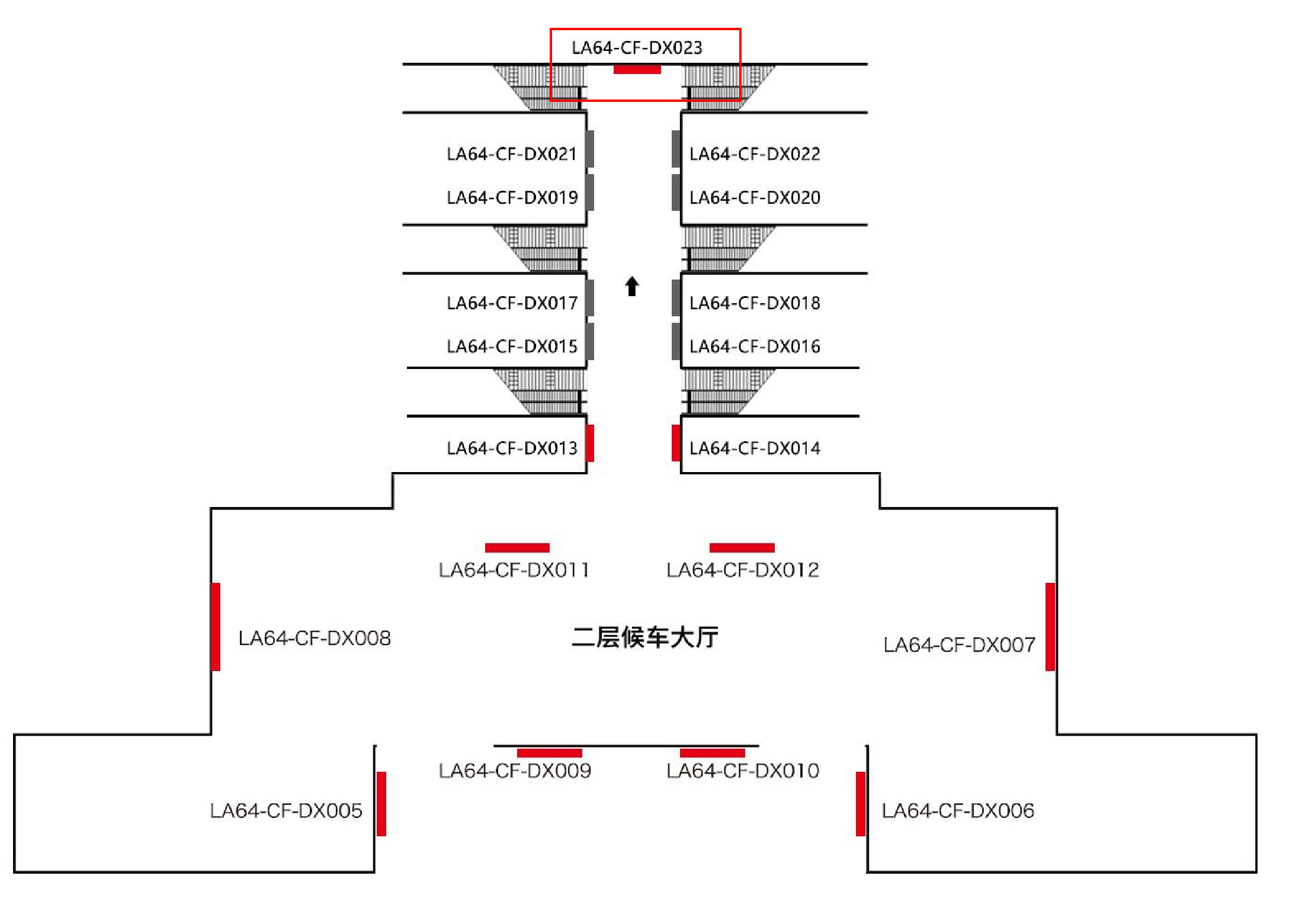 六安站广告-进站廊桥灯箱点位图