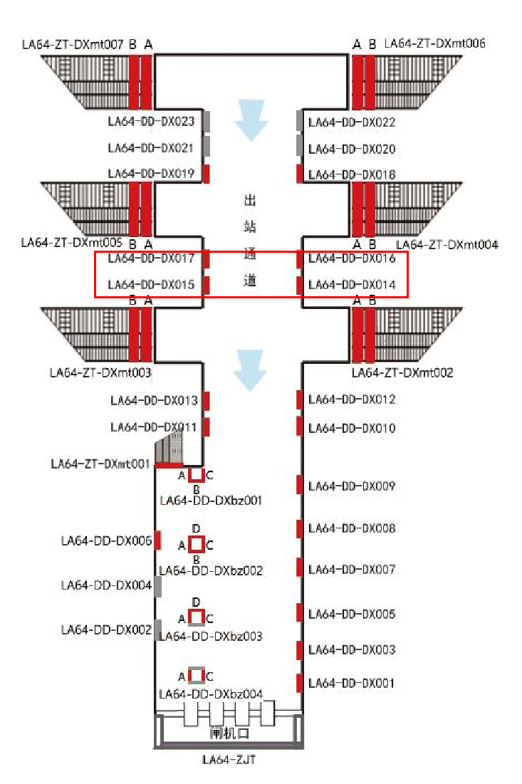 六安站广告-出站通道两侧墙面灯箱2位置图