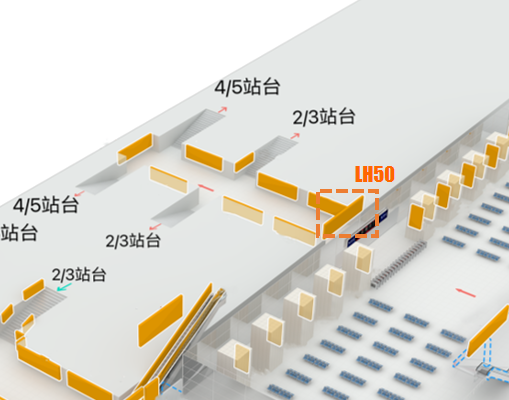 丽江站-F1层进站通道门楣灯箱点位图