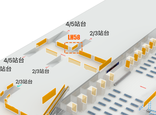 丽江站-F2层进站通道2/3站台通道入口灯箱点位图