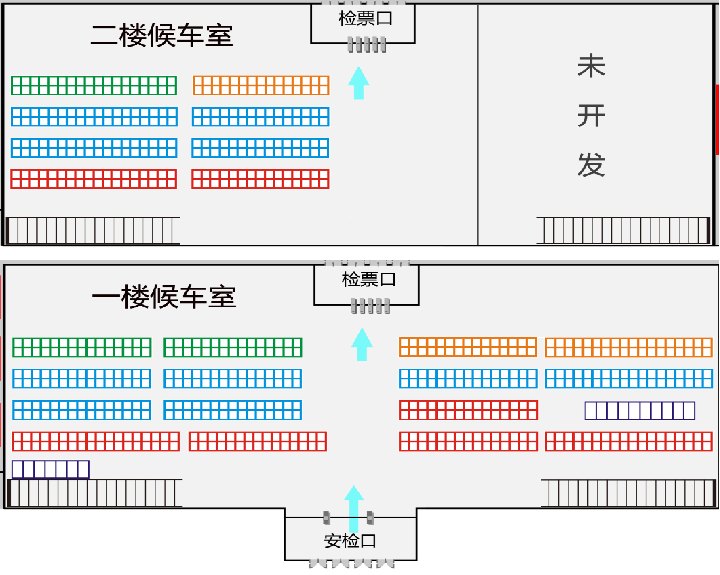 辽宁朝阳站-候车室座椅媒体点位图