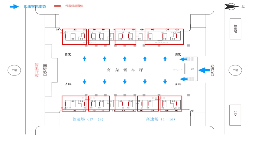 兰州西站广告-进站候车厅灯箱套装3点位图