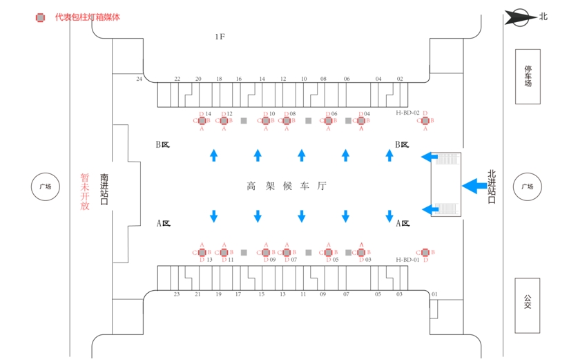 兰州西站广告-进站候车厅灯箱2点位图