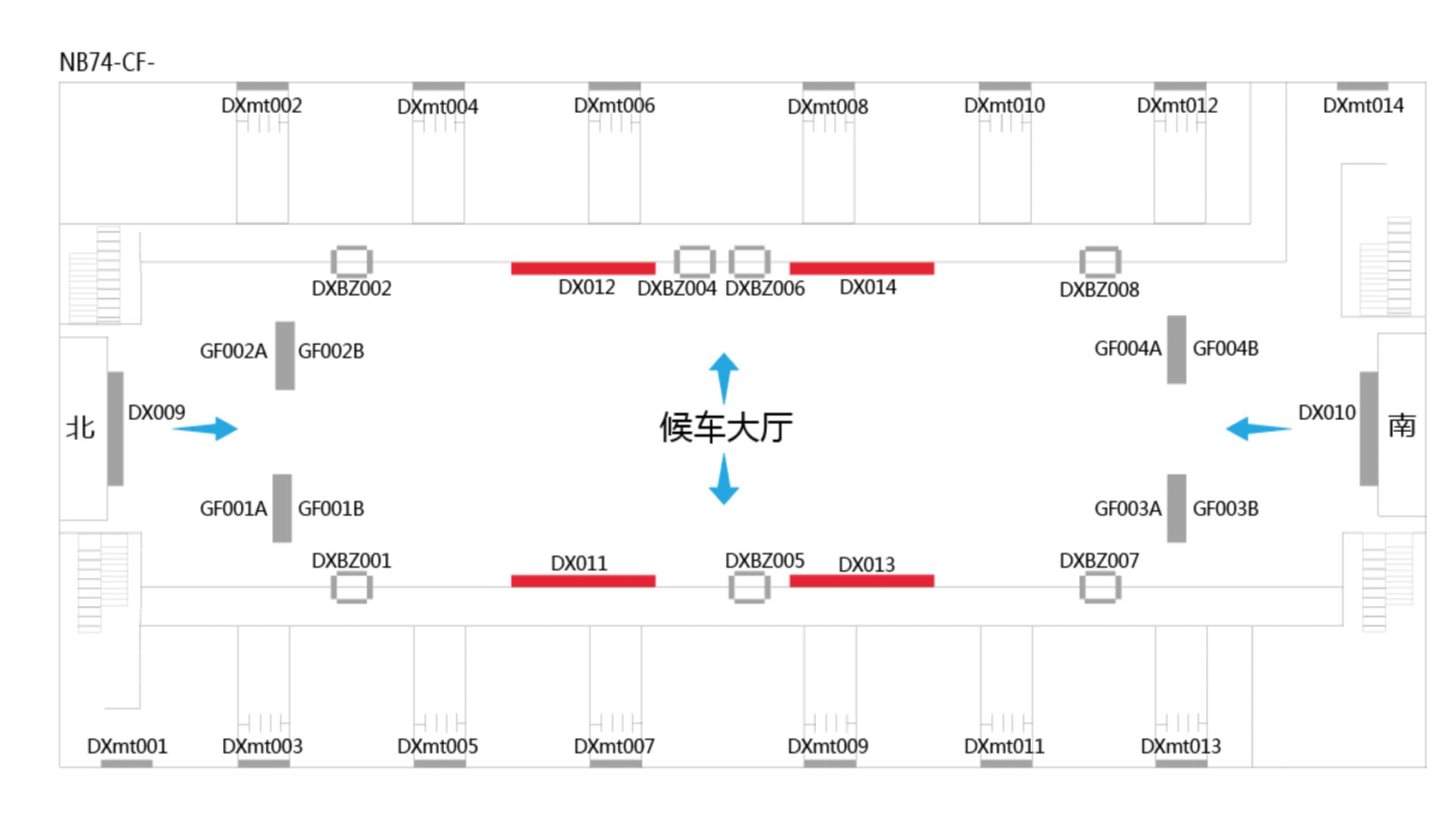 宁波站广告-候车大厅灯箱点位图