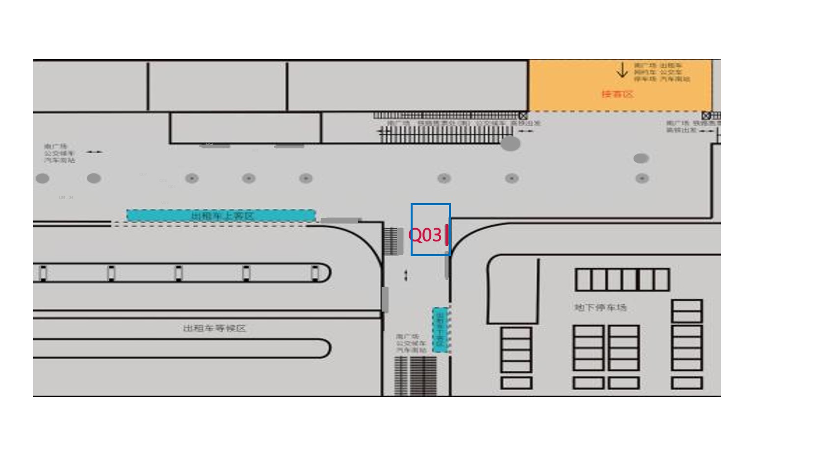 宁波站广告-南广场墙面灯箱位置图