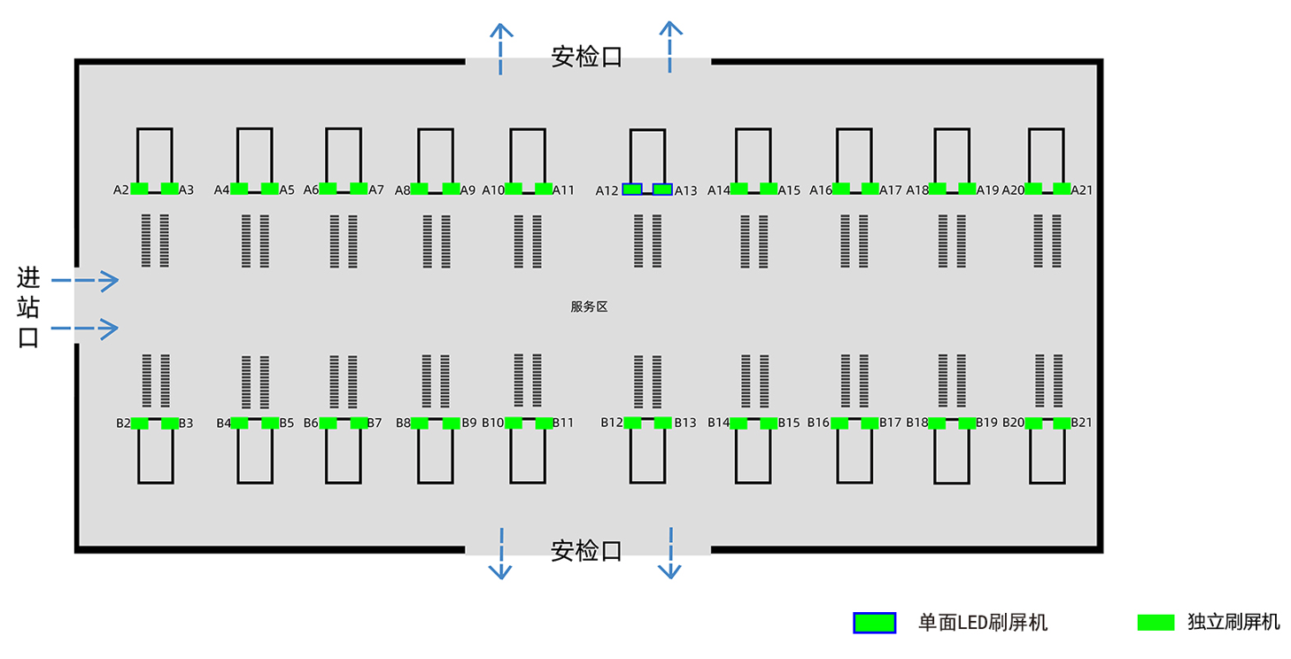 南昌西站广告-候车室独立刷屏套装点位图
