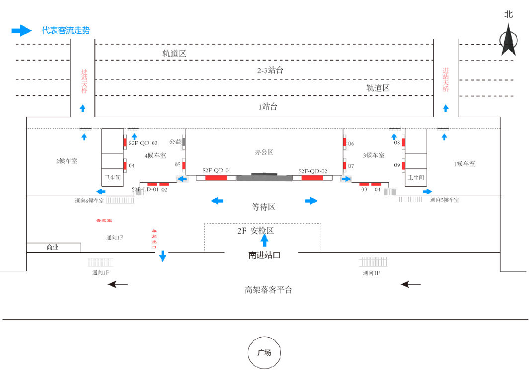 南京站广告-南站房三、四候车室灯箱点位图