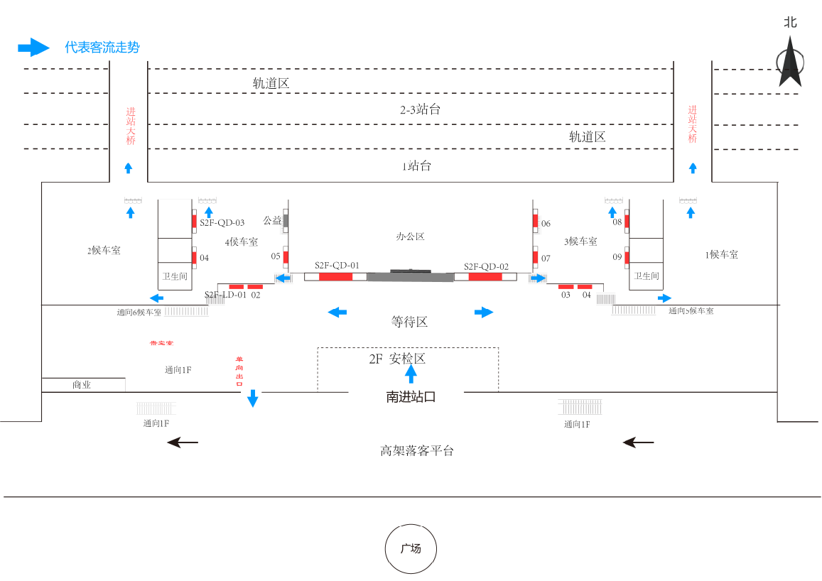 南京站广告-南站房进站大厅灯箱点位图