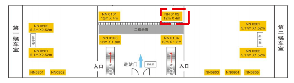南宁站广告-进站大厅右侧灯箱1点位图