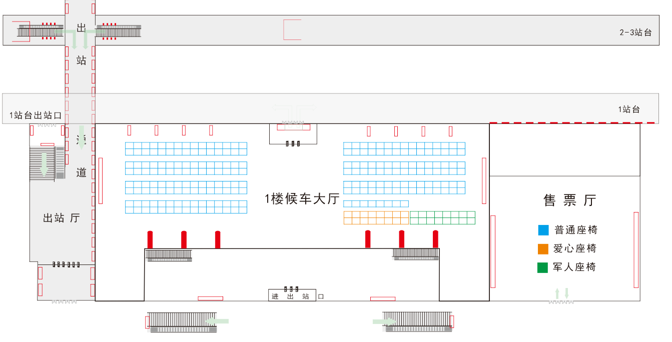 盘锦站广告-候车室座椅媒体点位图