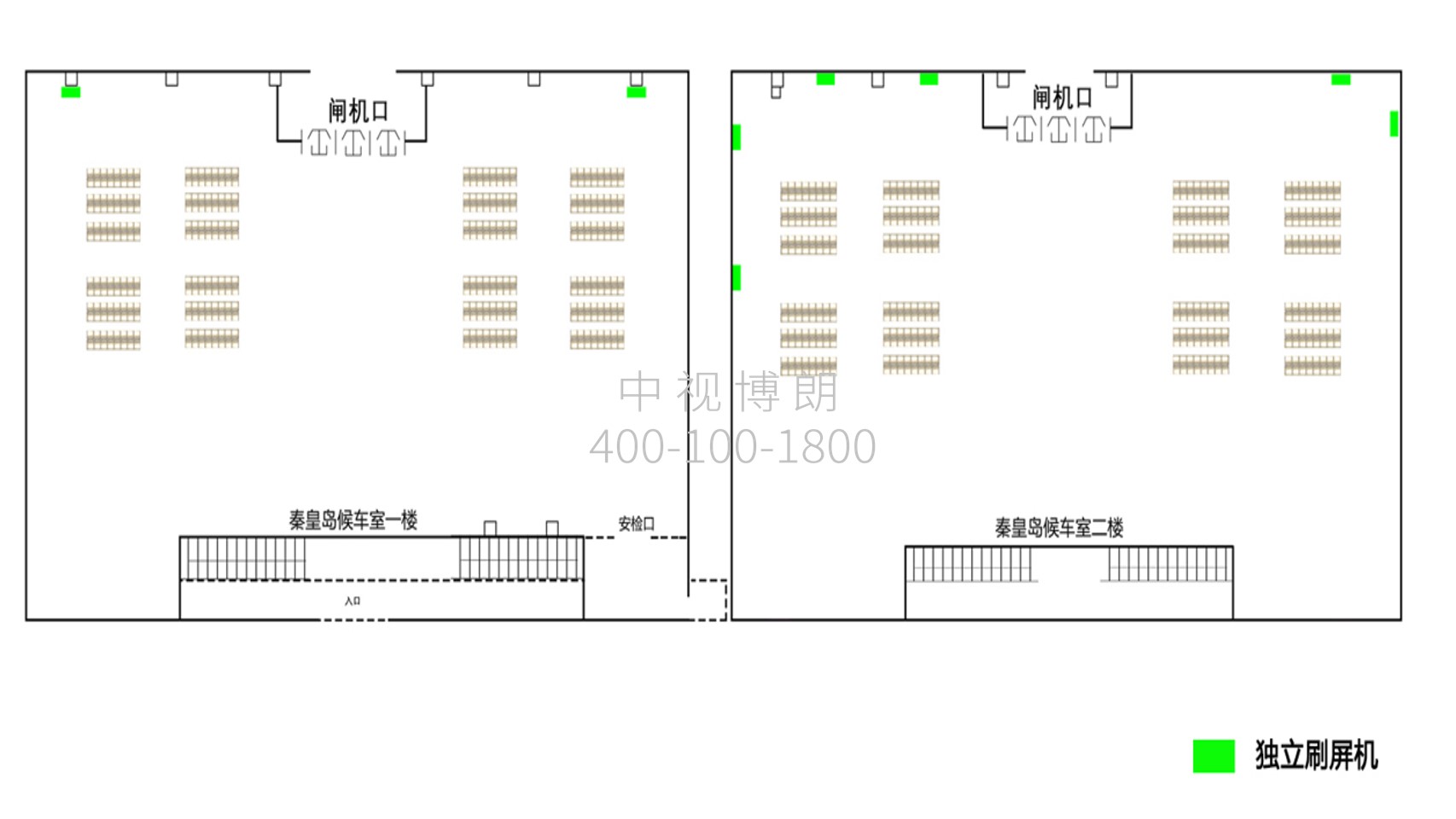 秦皇岛站广告-候车室独立刷屏套装点位图