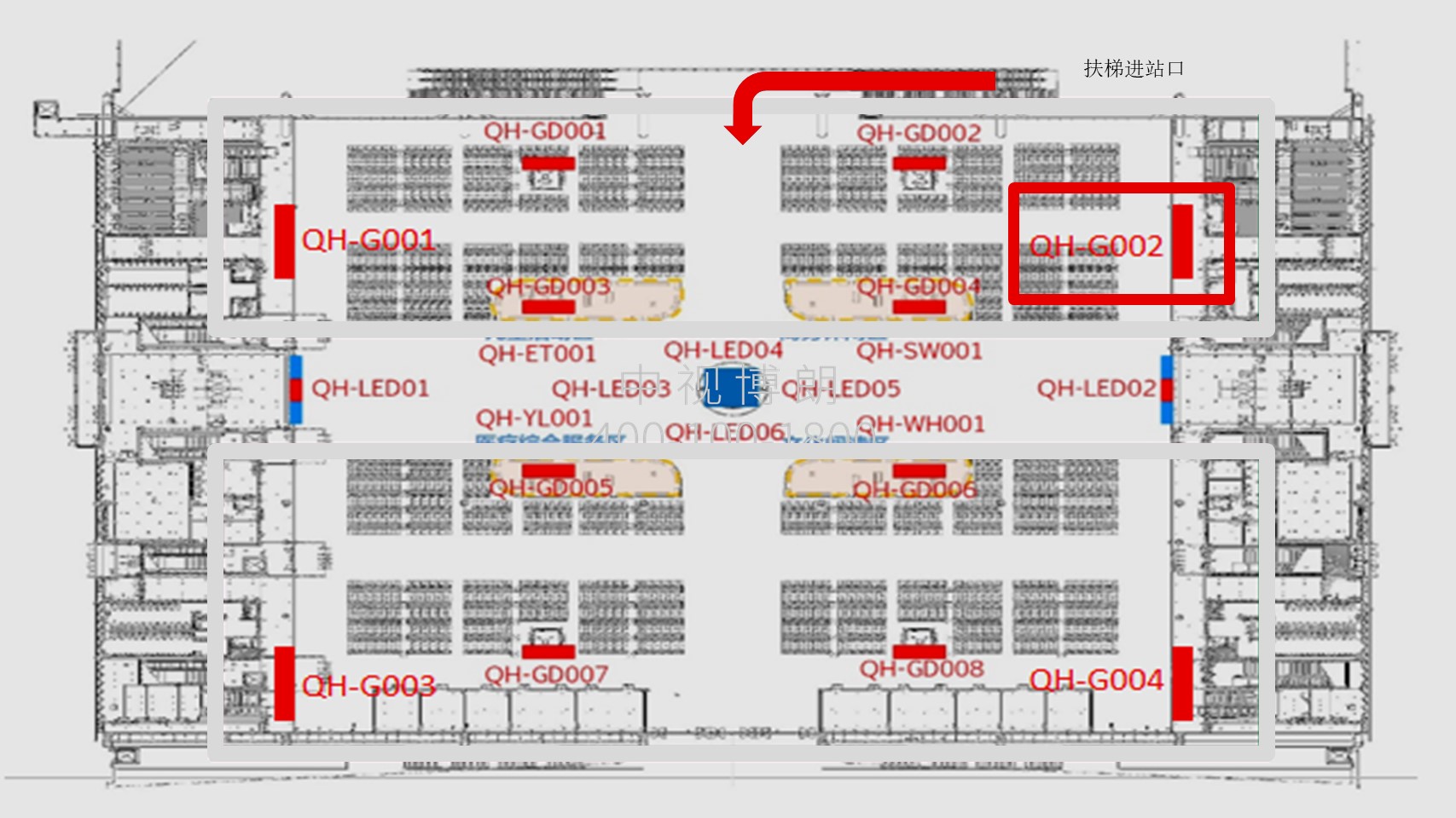 北京清河站广告-候车室大型灯箱点位图