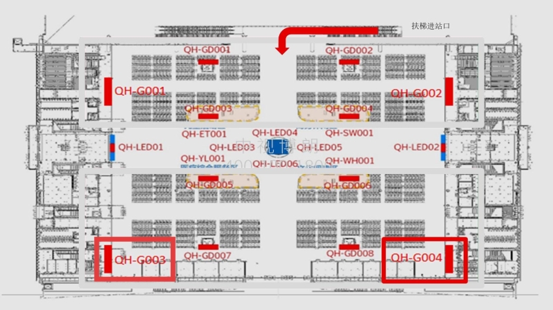 北京清河站广告-候车室大型灯箱2点位图