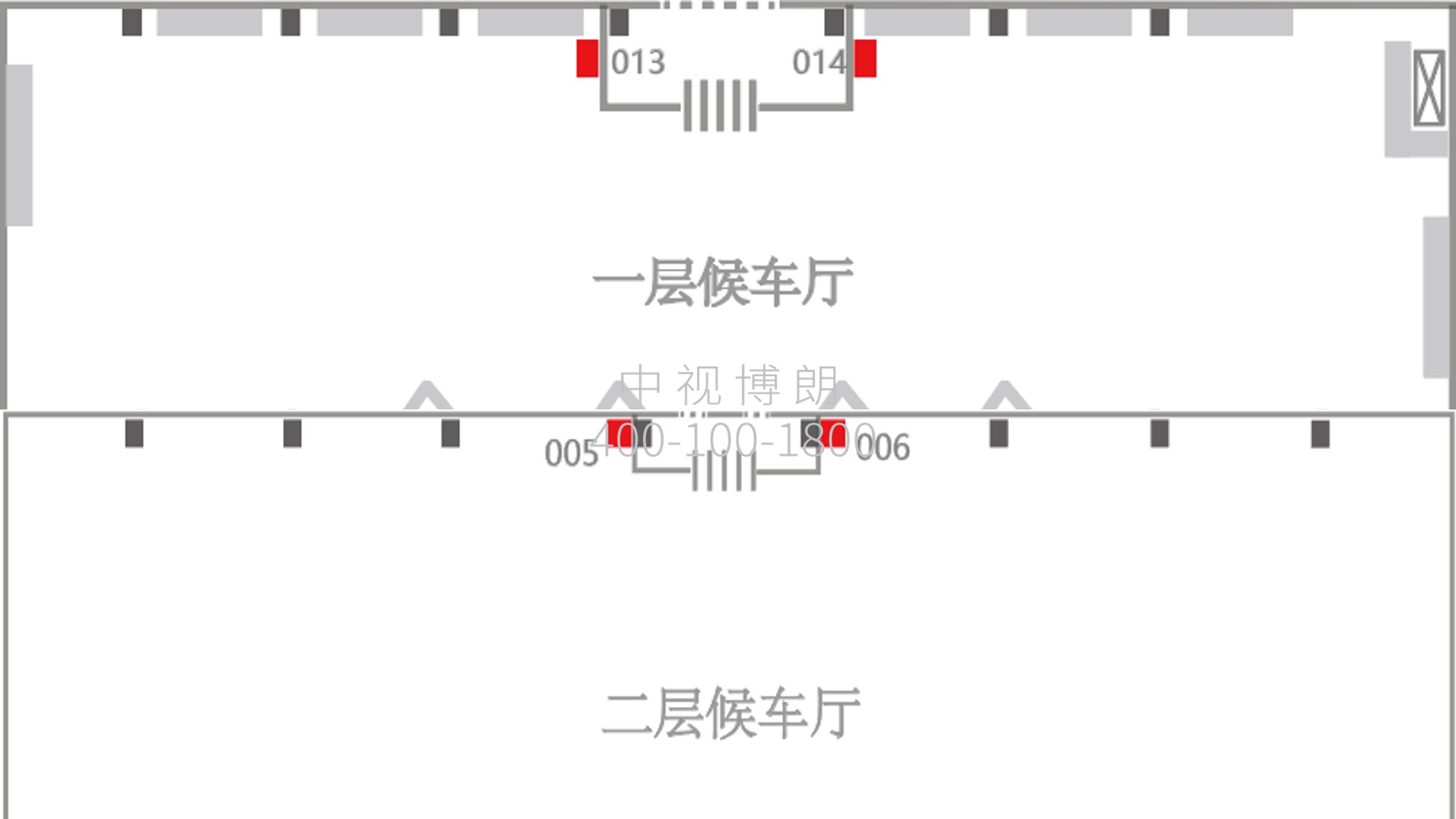 荣成站广告-候车室检票口图腾灯箱点位图