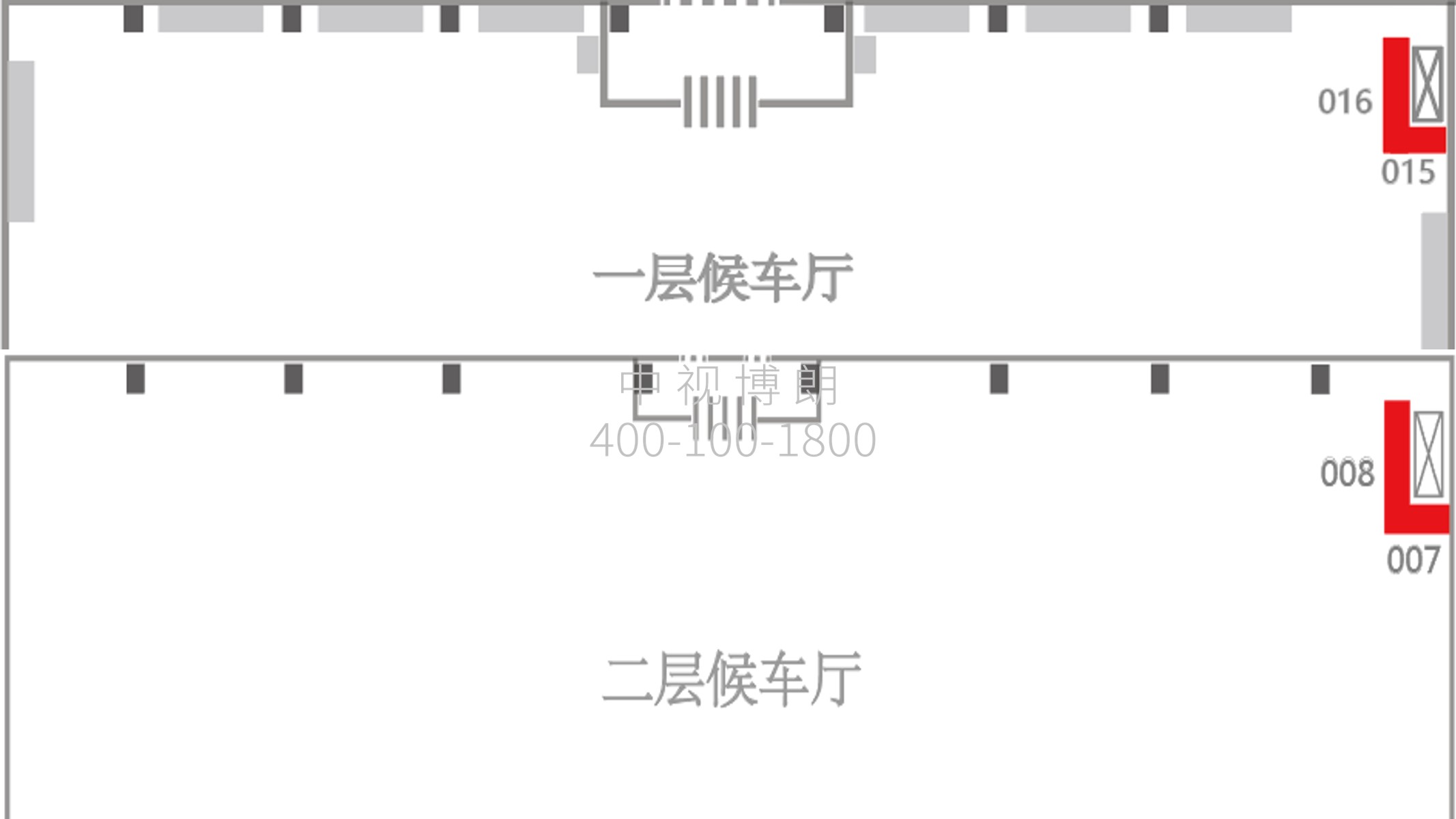 荣成站广告-候车室直梯灯箱点位图