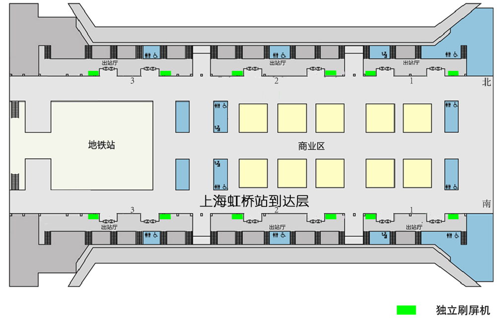 上海虹桥站广告-到达大厅刷屏套装点位图