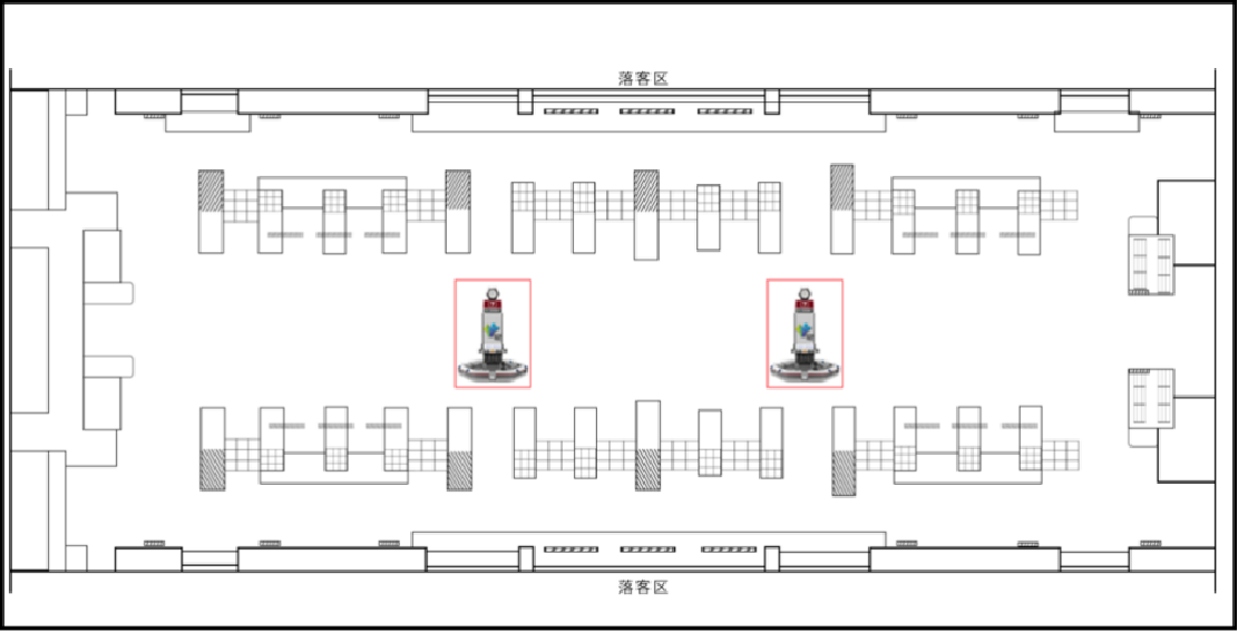 上海虹桥站广告-候车厅中央服务中心LED套装点位图