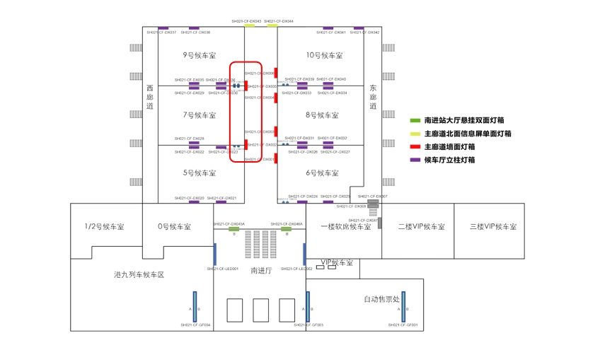 上海站广告-进站主通道灯箱1点位图