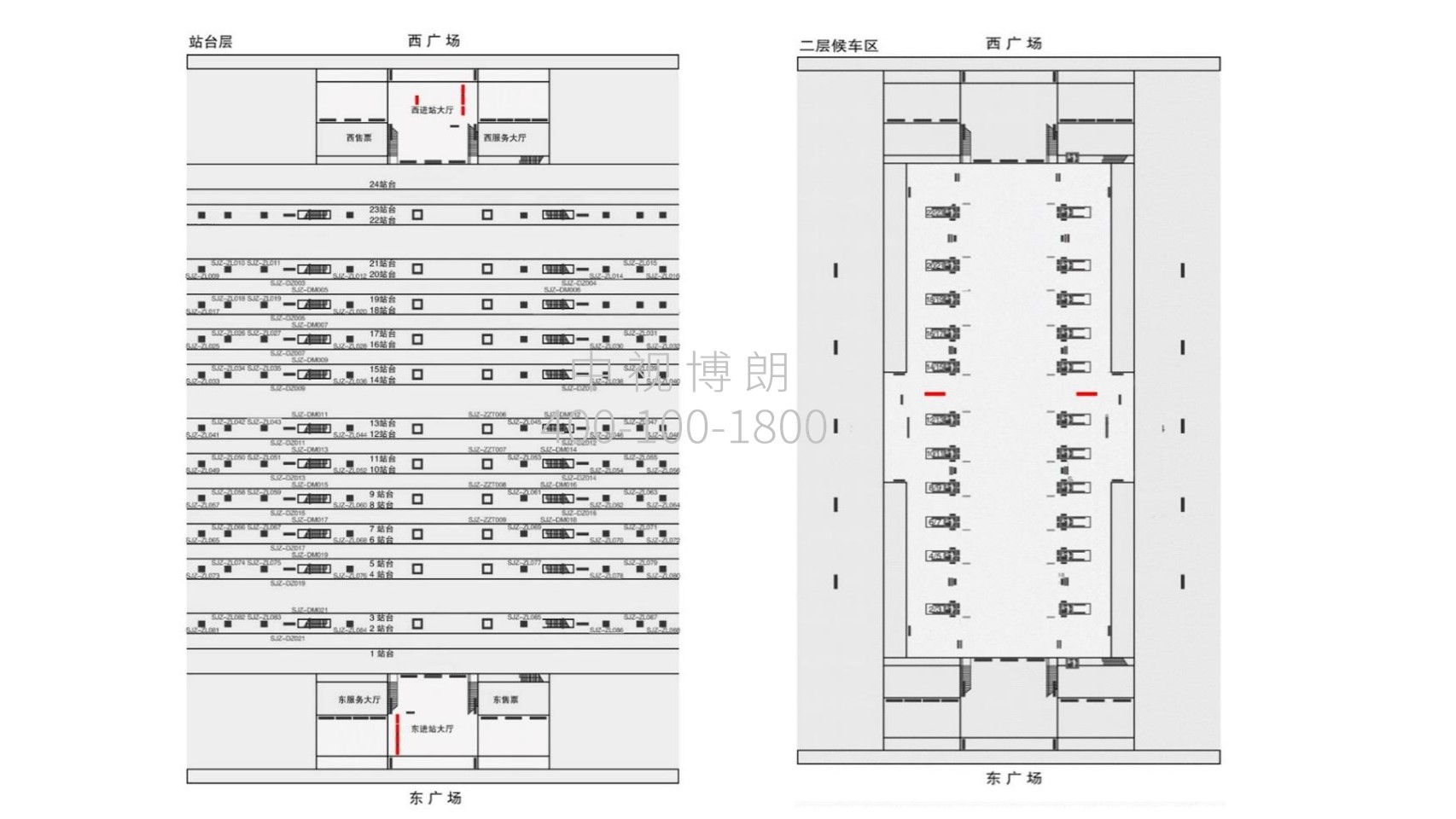 石家庄站广告-进站口多媒体电子翻转仪点位图