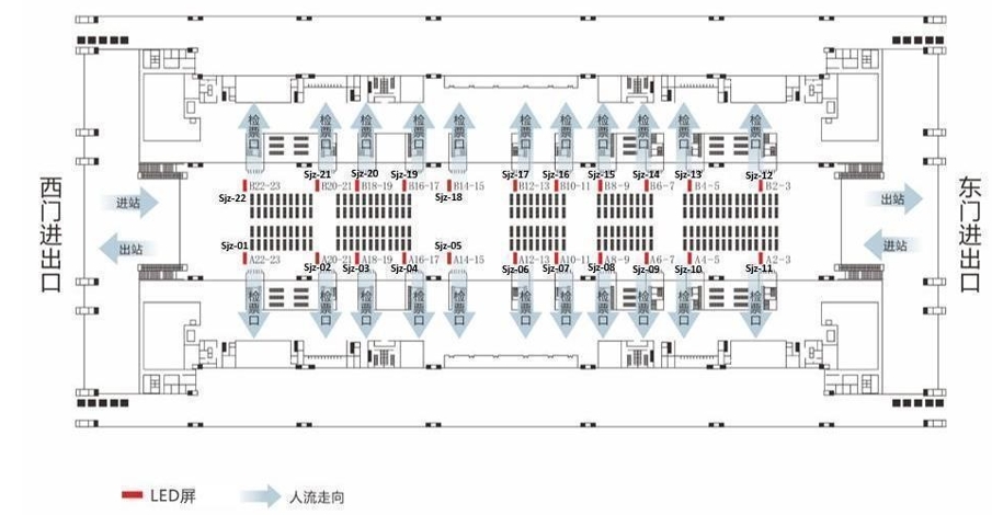 石家庄站广告-检票口LED屏点位图