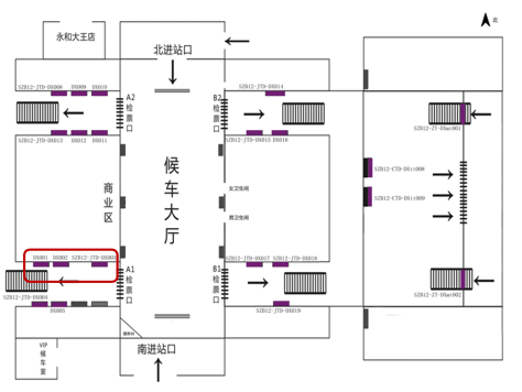 Suzhou North Station-Southwest entrance passage north wall west light boxBitmap