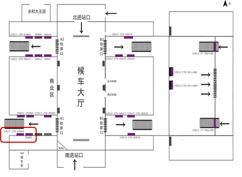 Suzhou North Station-Southwest entrance passage south wall west light boxBitmap