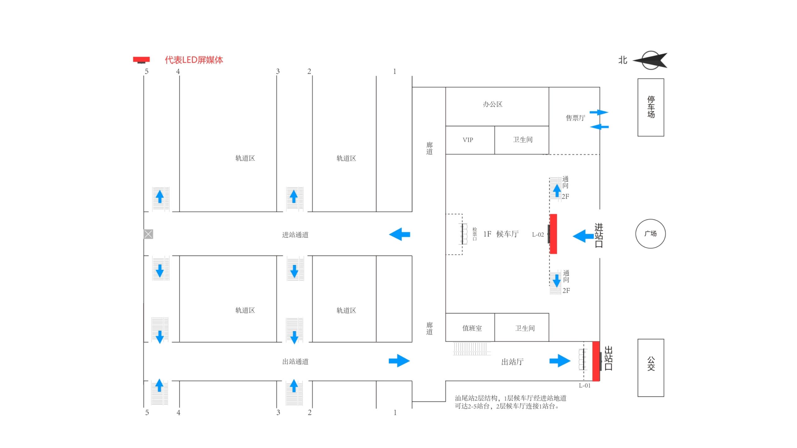 汕尾站-进站大厅LED大屏点位图