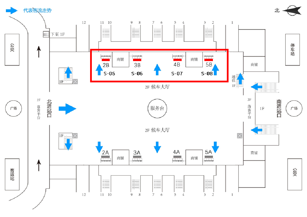 苏州站广告-候车厅B侧检票口LED屏套装点位图