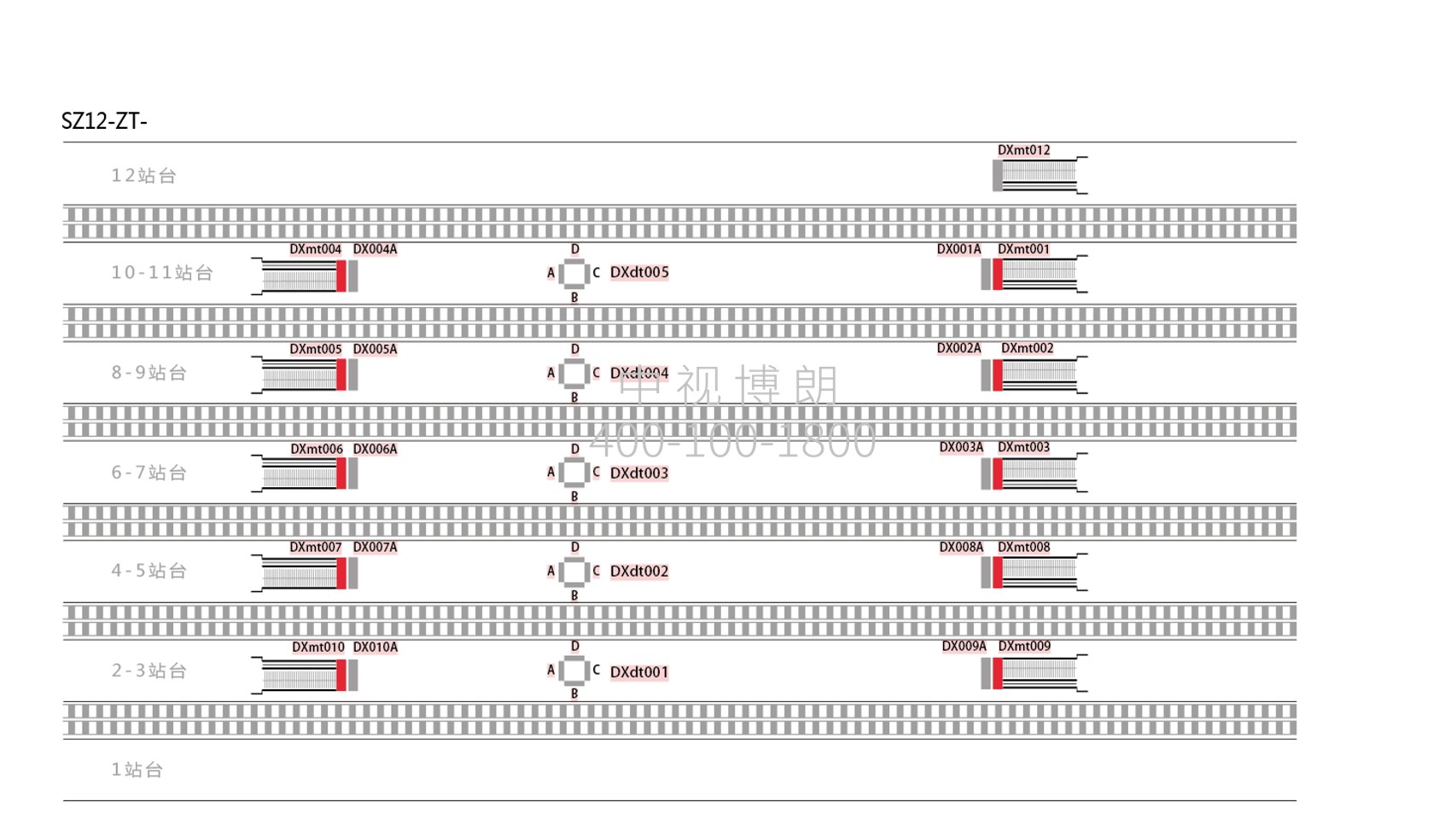 苏州站广告-站台楣头灯箱套装位置图