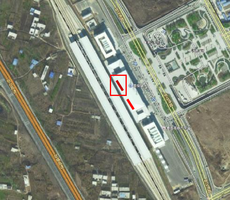 泰安站-候车大厅LED大屏右侧灯箱点位图