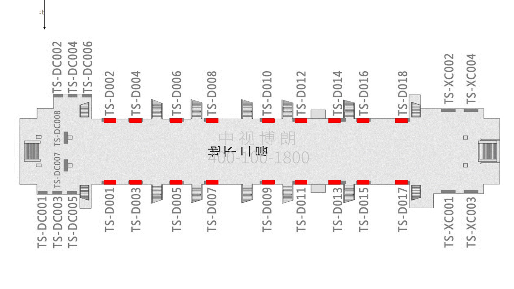 唐山站广告-出站通道灯箱点位图