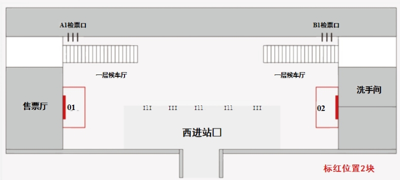 太原南站广告-西进站安检口灯箱点位图