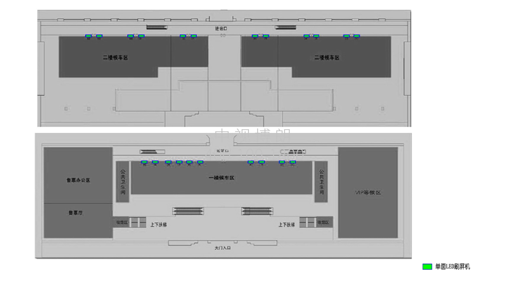 武昌站广告-候车室独立刷屏套装点位图