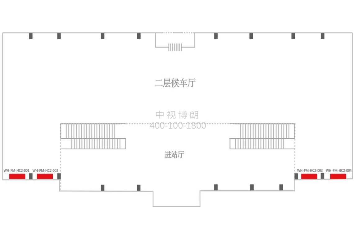 威海站广告-进站二楼候车厅便利店墙面灯箱位置图