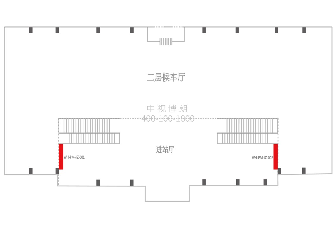 威海站广告-进站大厅横梁灯箱位置图