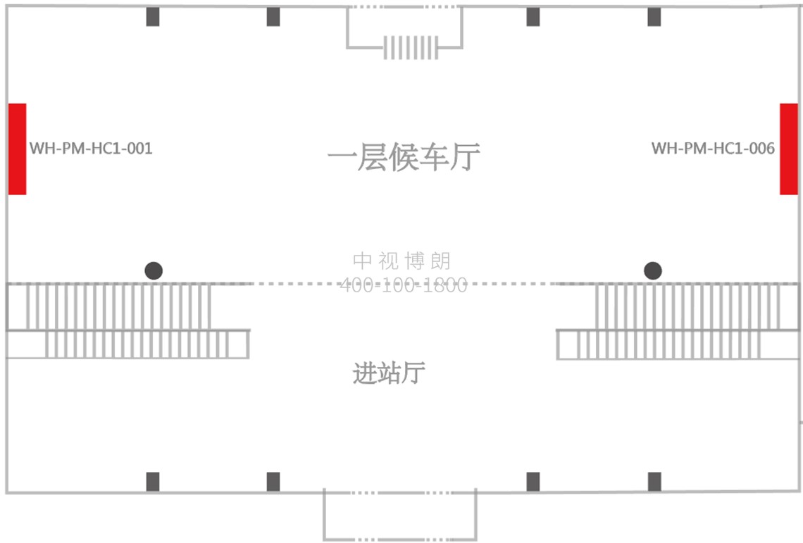 威海站广告-进站一楼候车厅墙面灯箱1位置图