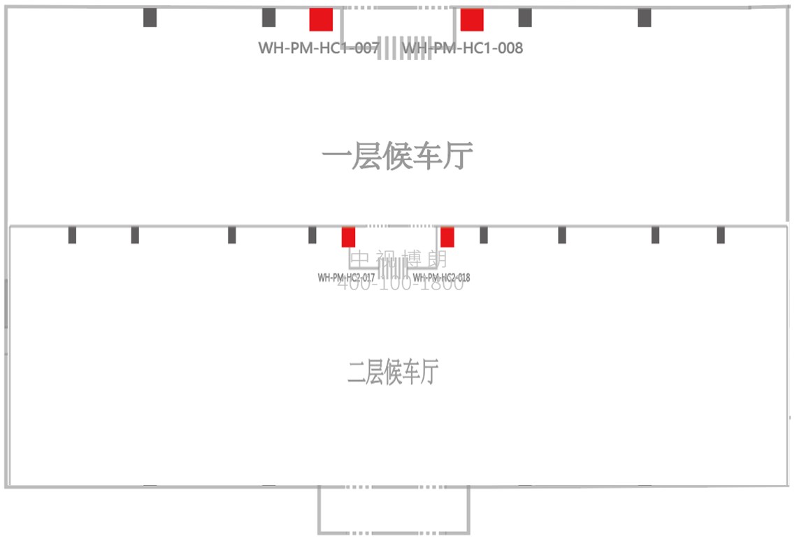 威海站广告-进站候车厅检票口图腾灯箱套装位置图