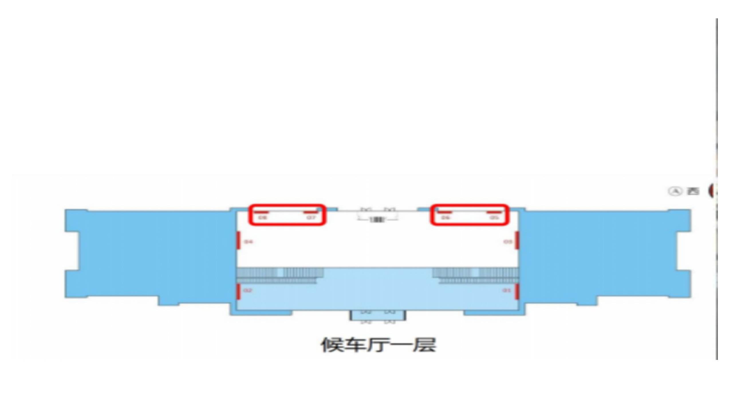 威海站广告-进站候车大厅一层灯箱套装位置图