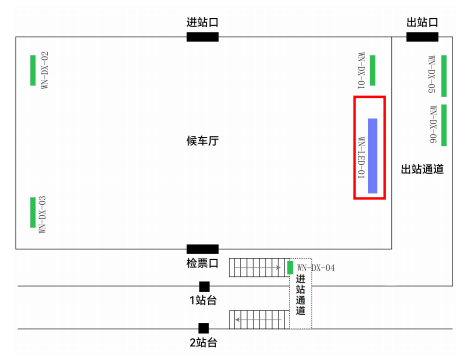 渭南站-1F候车厅电子屏点位图