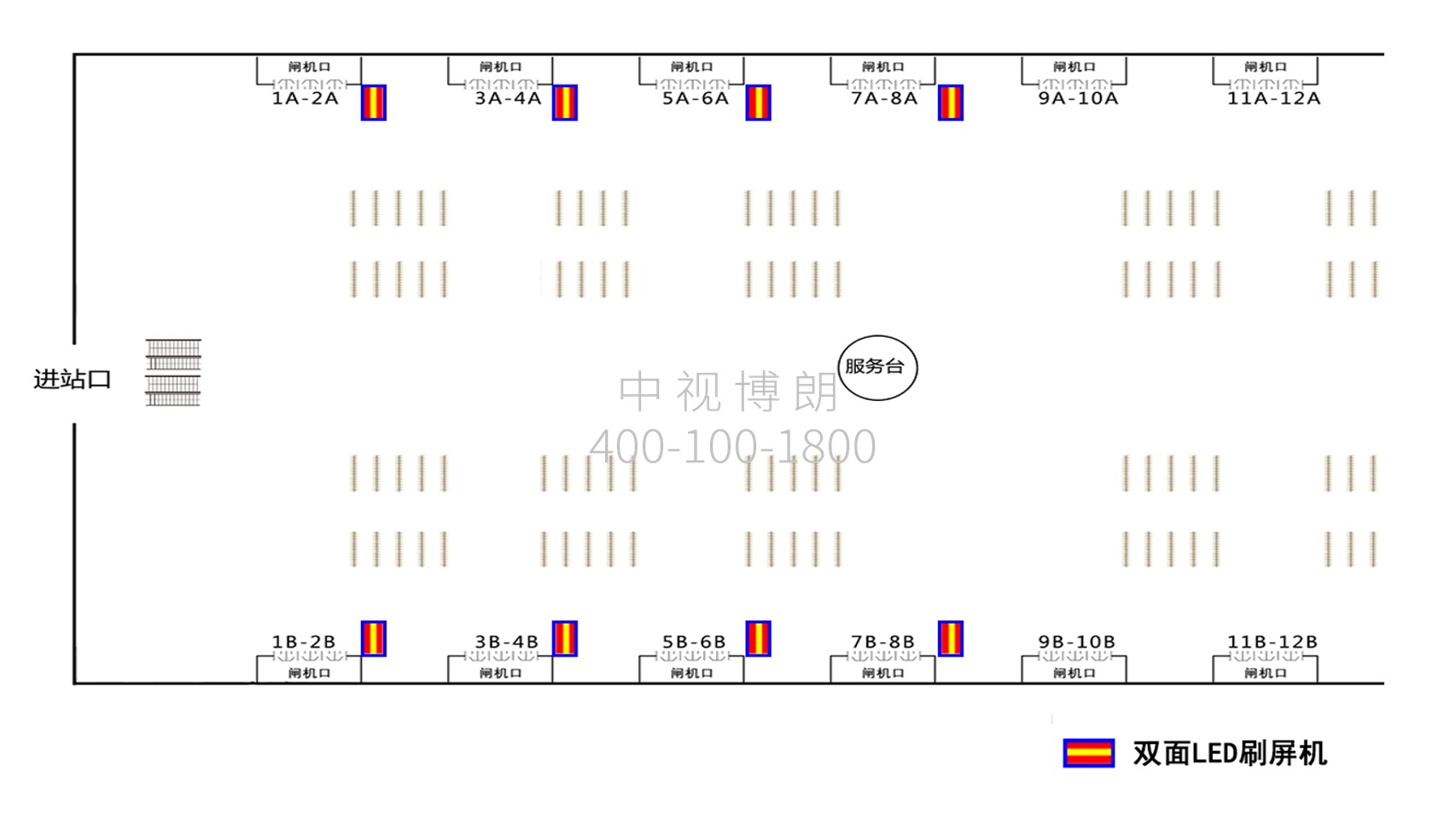 潍坊北站广告-候车室独立刷屏套装点位图