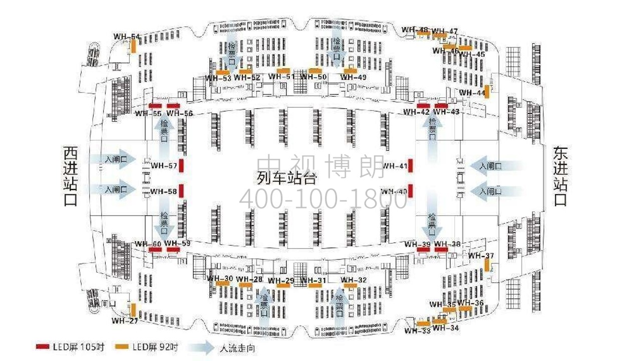 武汉站广告-候车厅检票口刷屏点位图