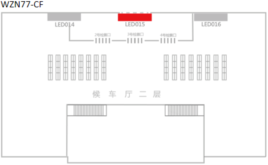 温州南站广告-候车厅二层检票口上方LED大屏点位图