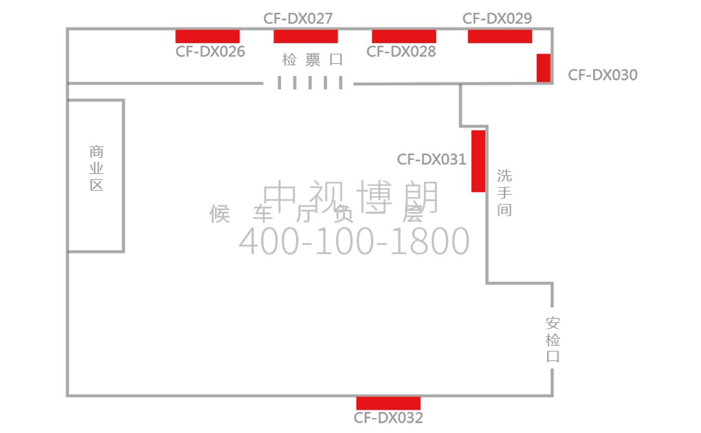 温州南站广告-负一层候车大厅灯箱点位图