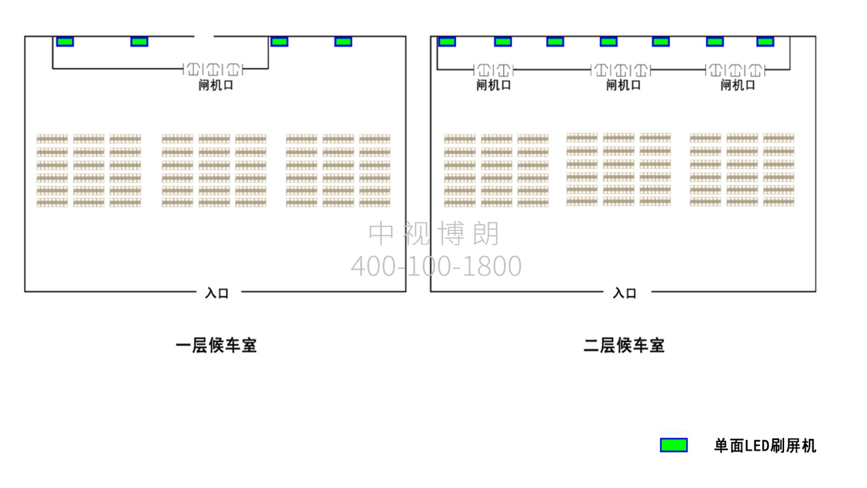 温州南站广告-候车室独立刷屏套装点位图