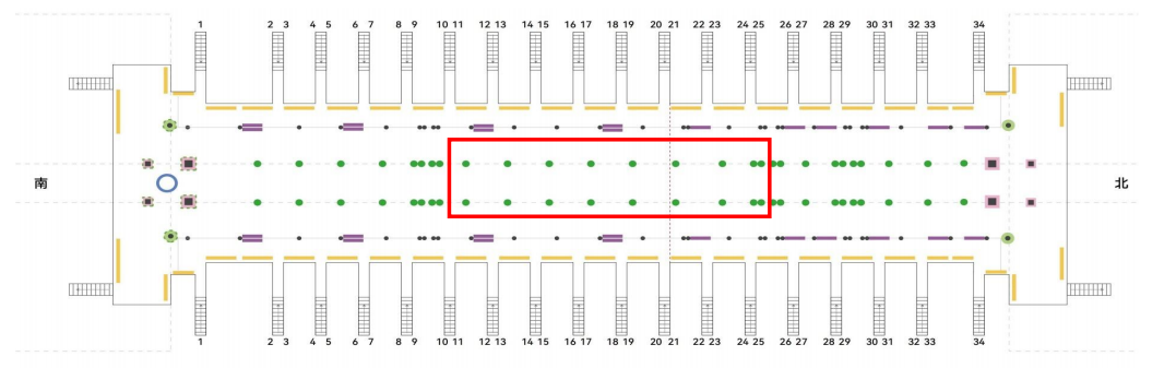 西安北站广告-出站通道图腾灯箱位置图
